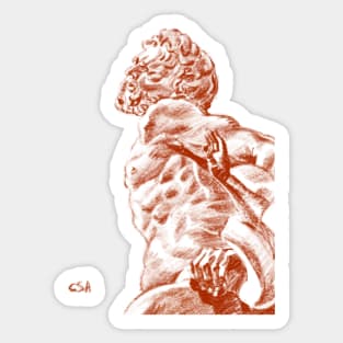 Laocoon sketch Florence (on grey background) Sticker